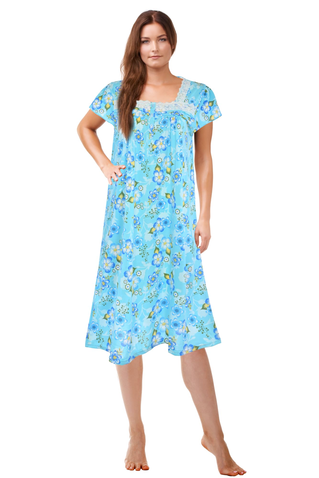 JEFFRICO Womens Nightgowns Sleepwear Soft Pajama Dress Nightshirts