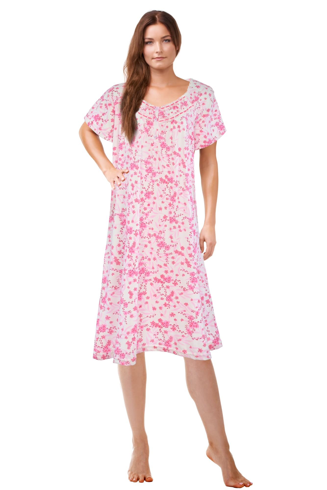 JEFFRICO Womens Nightgowns Sleepwear Soft Pajama Dress Nightshirts