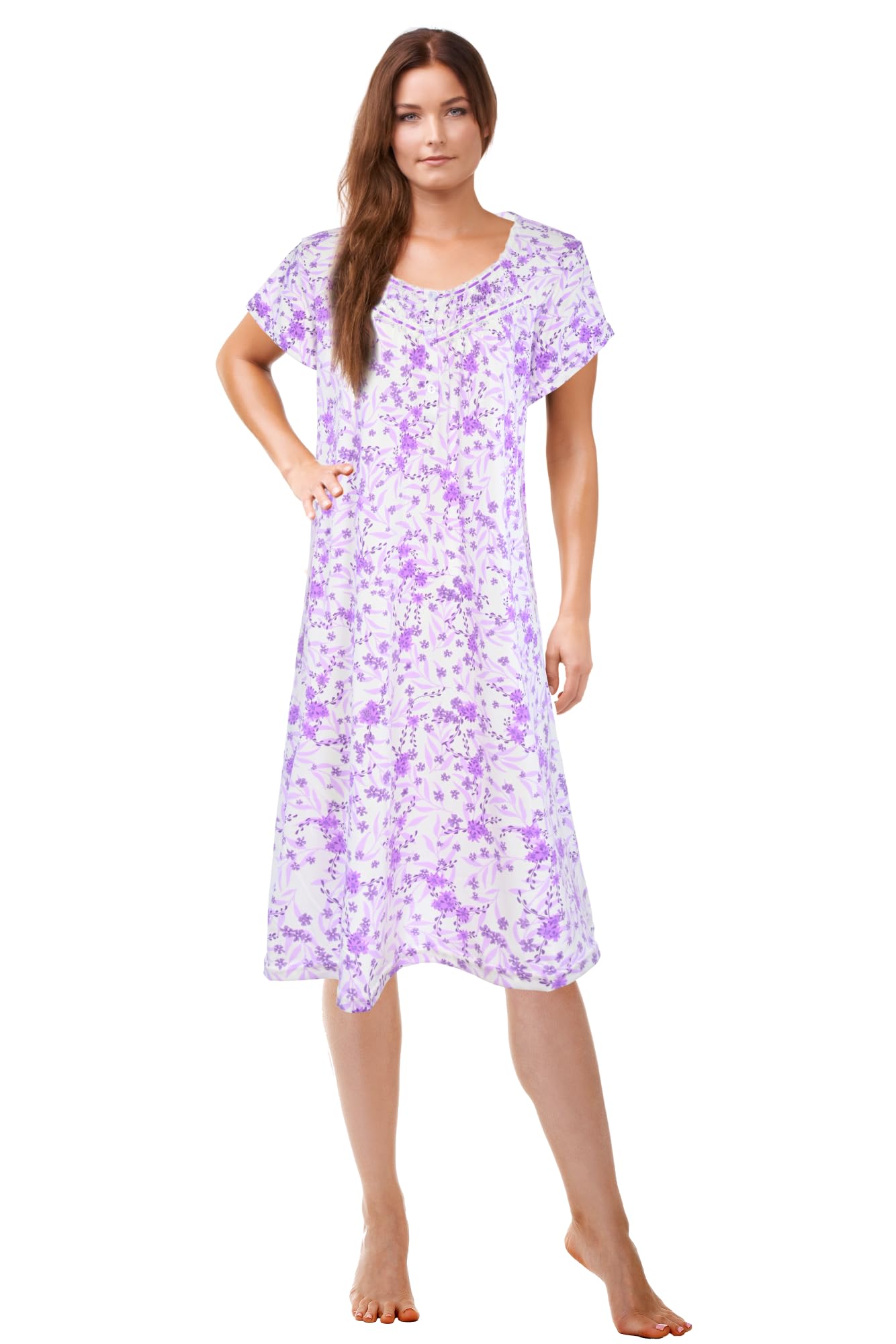 JEFFRICO Womens Nightgowns Sleepwear Soft Pajama Dress Nightshirts