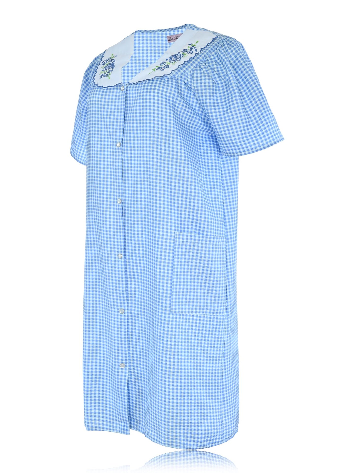 JEFFRICO House Dresses for Women with Pockets - Lightweight Breathable Short Sleeve Muumuu & Nightgowns - Women's Dusters