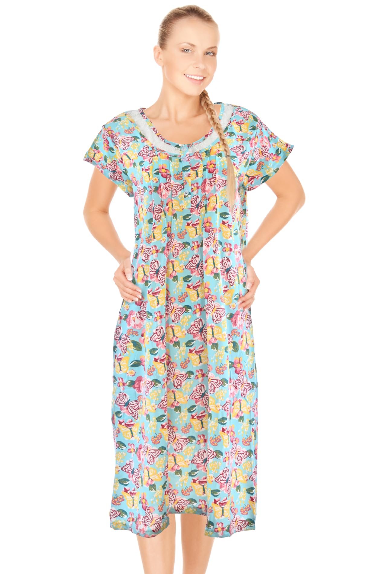 JEFFRICO Womens Nightgowns Sleepwear Soft Pajama Dress Nightshirts