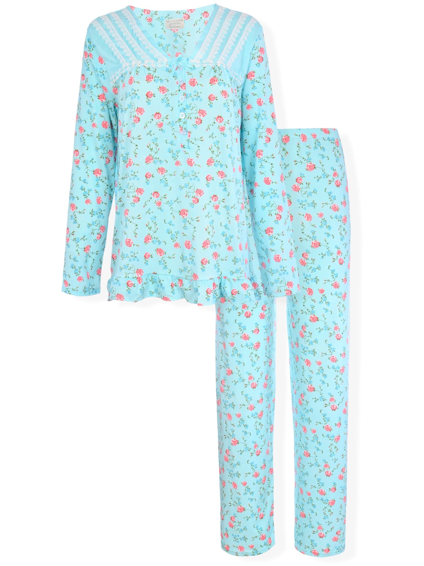 JEFFRICO Womens Pajamas For Women Long Sleeve Pajamas Set Sleepwear Soft Pajamas